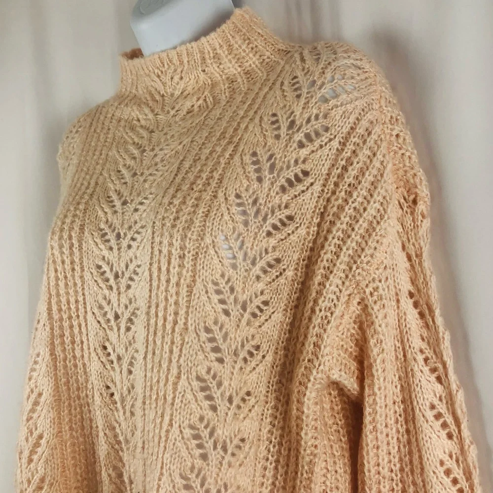 LC Lauren Conrad loose weave funnel neck pullover sweater S - Picture 6 of 14